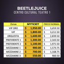 Beetlejuice el musical. Directamente desde Broadway. Únicas fechas, Centro Cultural Teatro 1. Precios-Boletos-Descuentos-Lugares-Boletos-Entradas-Myticketmx