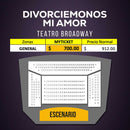 Divorciemonos mi amor, obra de teatro de comedia con: Lis Vega, Adrián Di Monte, Mario Bezares, Michelle Vieth, Carlos Espejel, Homero Ferruzca en el teatro Broadway. Mapa, Lugares, descuentos, boletos, Myticketmx