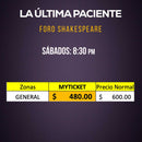 LA ULTIMA PACIENTE obra de teatro de suspenso foro shakespeare precios mapa