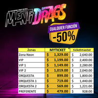 Mentidrags del Musical boletos, 50% de descuento, 
Myticketmx