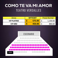 Como te va mi amor un musical pandorezco, OBRA DE TEATRO MUSICAL, TEATRO VERSALLES
mapa precios yticketmx