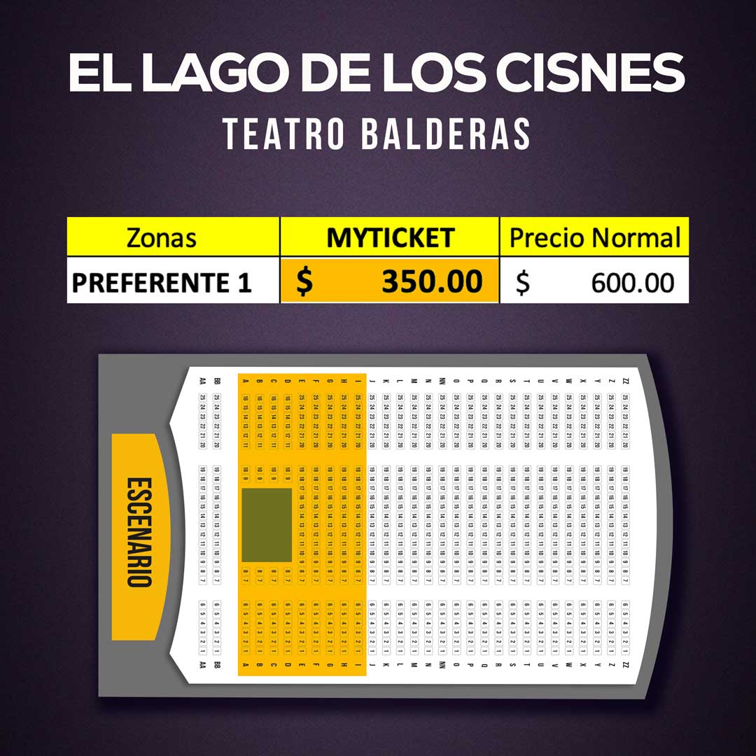El Lago de los Cisnes. Obra de teatro-Ballet. Teatro Balderas. Lugares-Descuentos_Mapa-Precios-Myticketmx